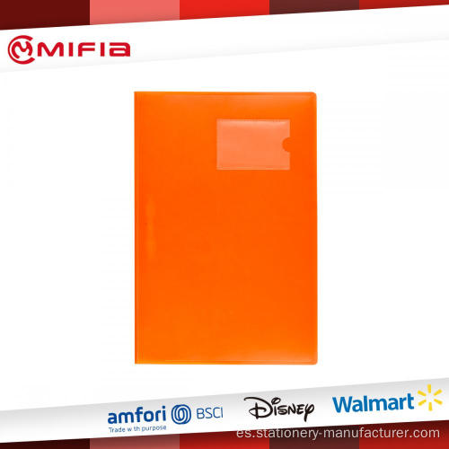 Carpeta de clip de sujetador de PP con bolsillo en naranja